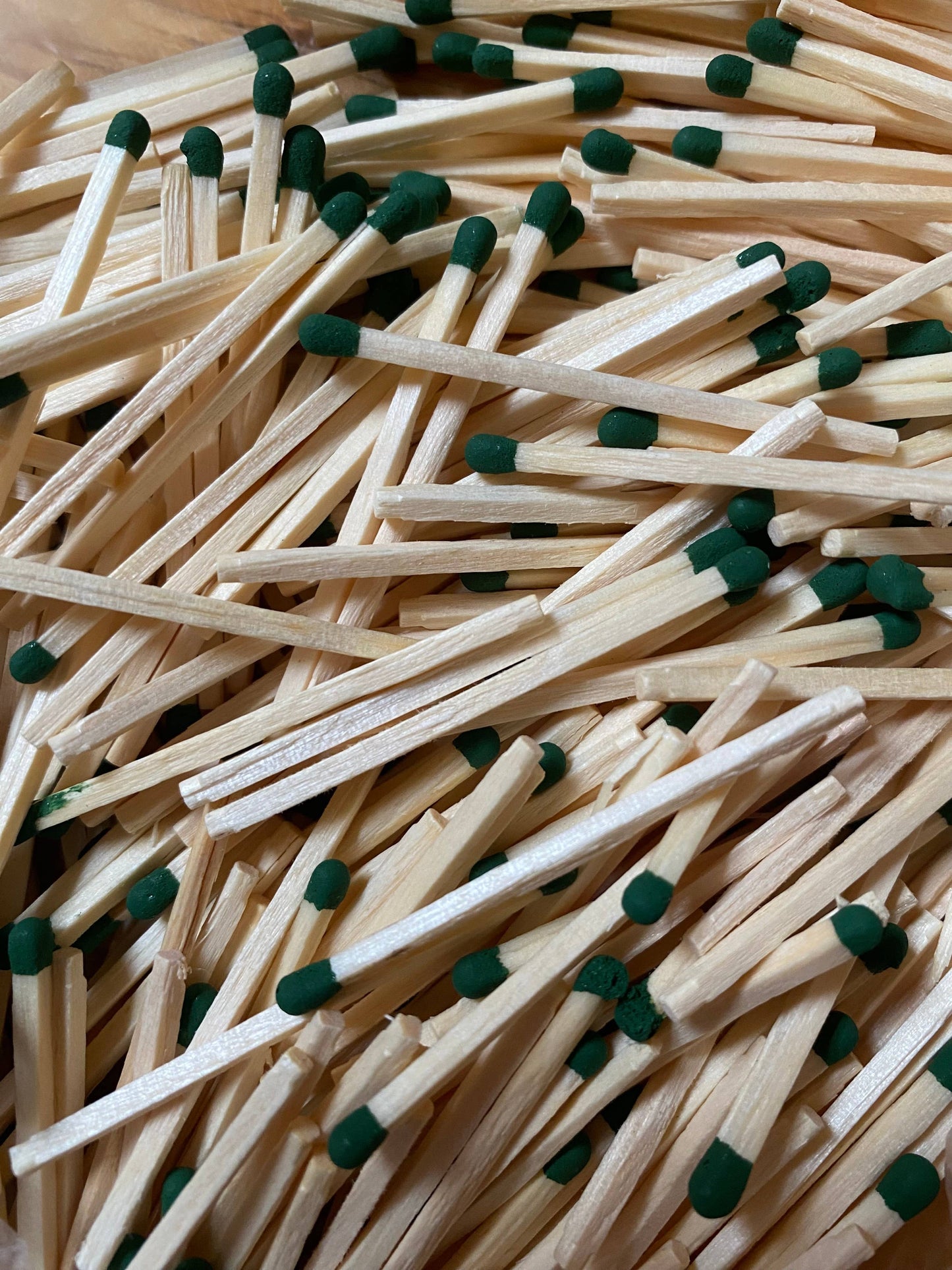 Dark Green Color Tip Matches Glass Corked Vial-25 CT-Striker