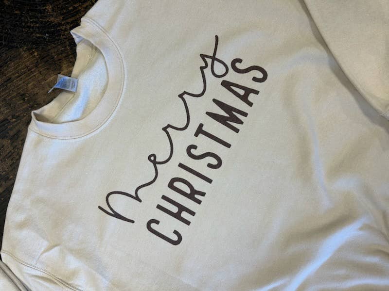 Merry Christmas Sweatshirt on Sand