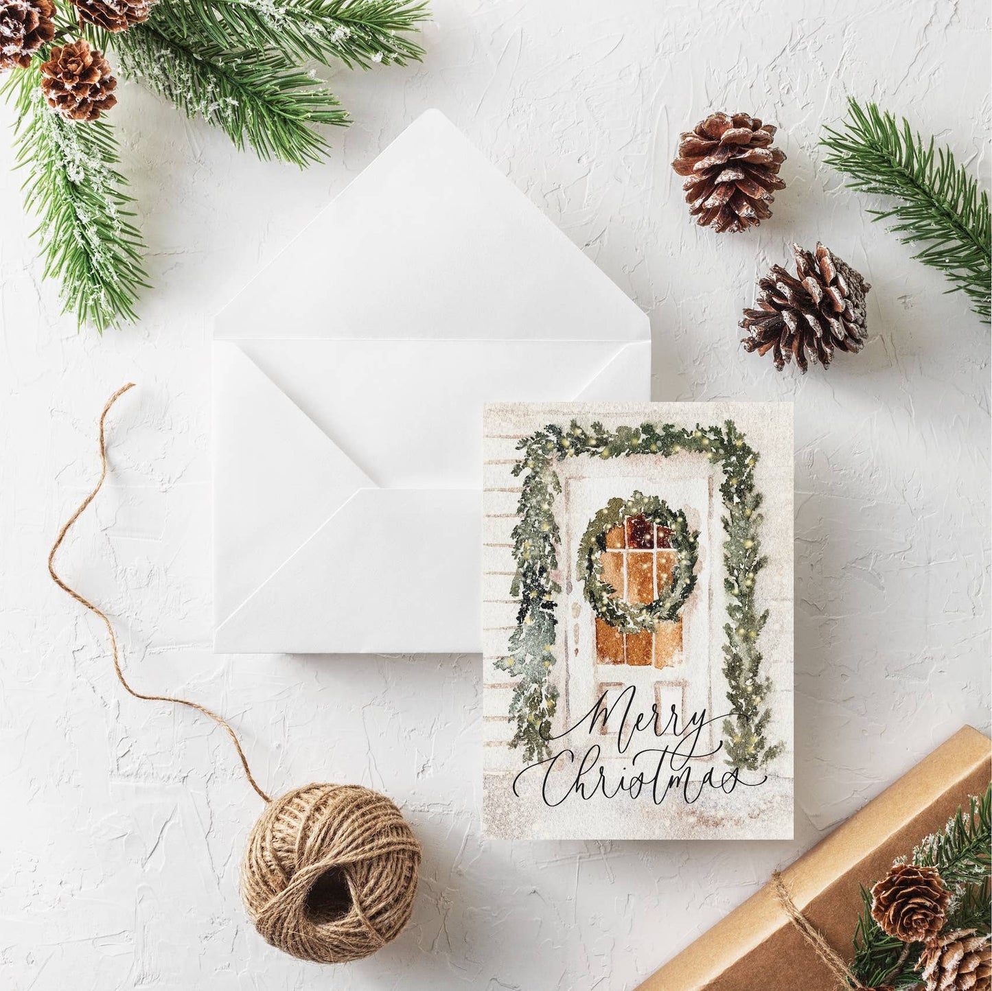 Merry Christmas Entryway Christmas Card, 5x7 Holiday Card
